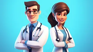 医院医生护士卡通插画背景