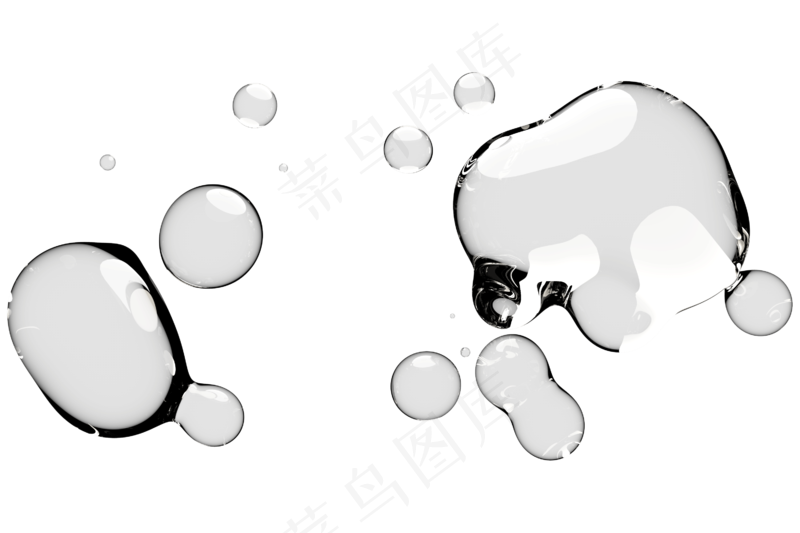 透明无背景水滴液体9免扣元素