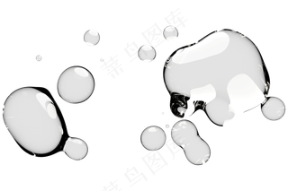透明无背景水滴液体9免扣元素