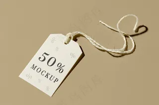 简约背景打折标签样机6