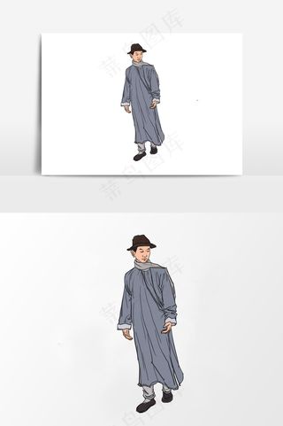 插画丨国风人物丨赶路者001丨PPT插图