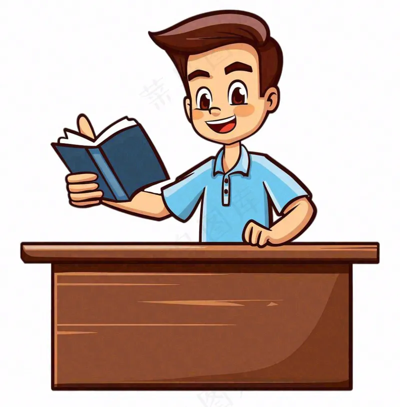 教书先生讲台老师教授卡通插画免抠(1024x1040)