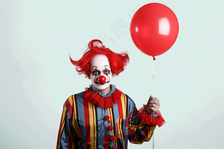 搞怪小丑愚人人像摄影图