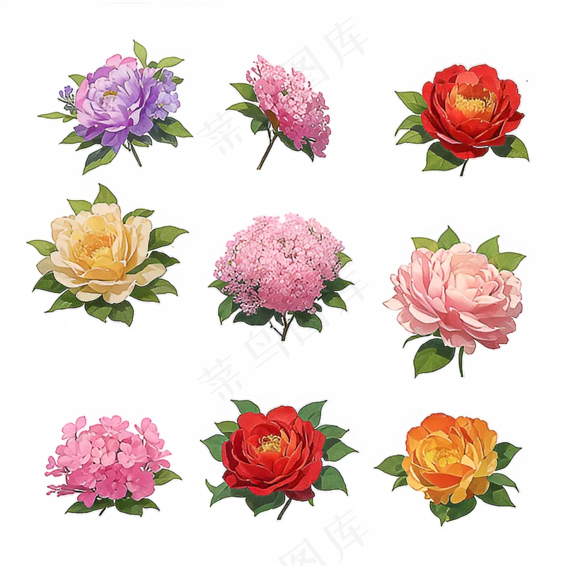 红色黄色粉色玫瑰花免抠素材135