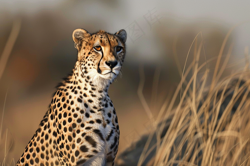 草原上的猎豹国家保护动物非洲摄影图