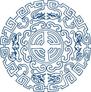 古代青花瓷图案花纹中国风图案祥云纹理传统图腾PNG免扣素材