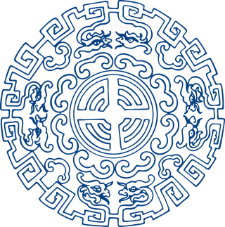古代青花瓷图案花纹中国风图案祥云纹理传统图腾PNG免扣素材