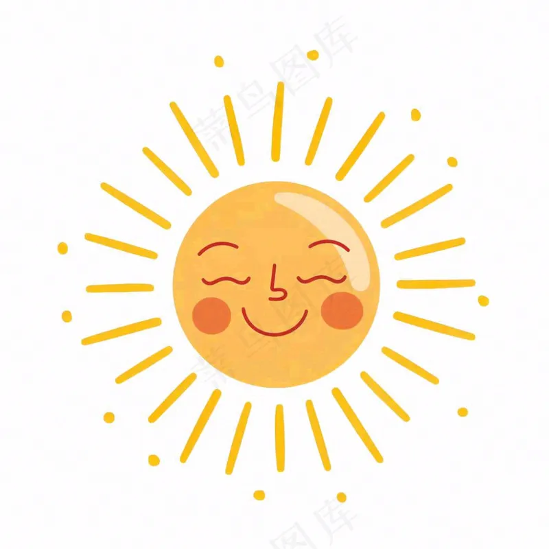 太阳表情天气卡通插画免抠(1024x1024)