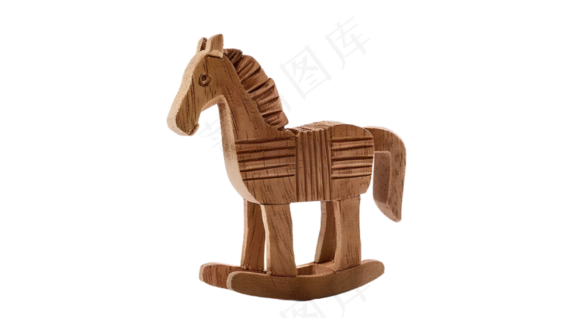 浅褐色木马雕刻玩具PNG素材