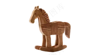 浅褐色木马雕刻玩具PNG素材