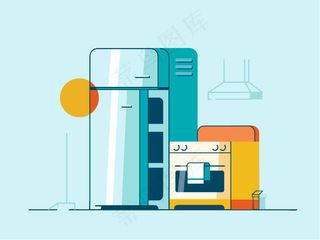 AI矢量冰箱色彩