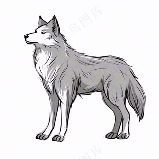 狼灰狼动物卡通插画免抠