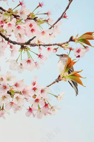 春日樱花花朵摄影图