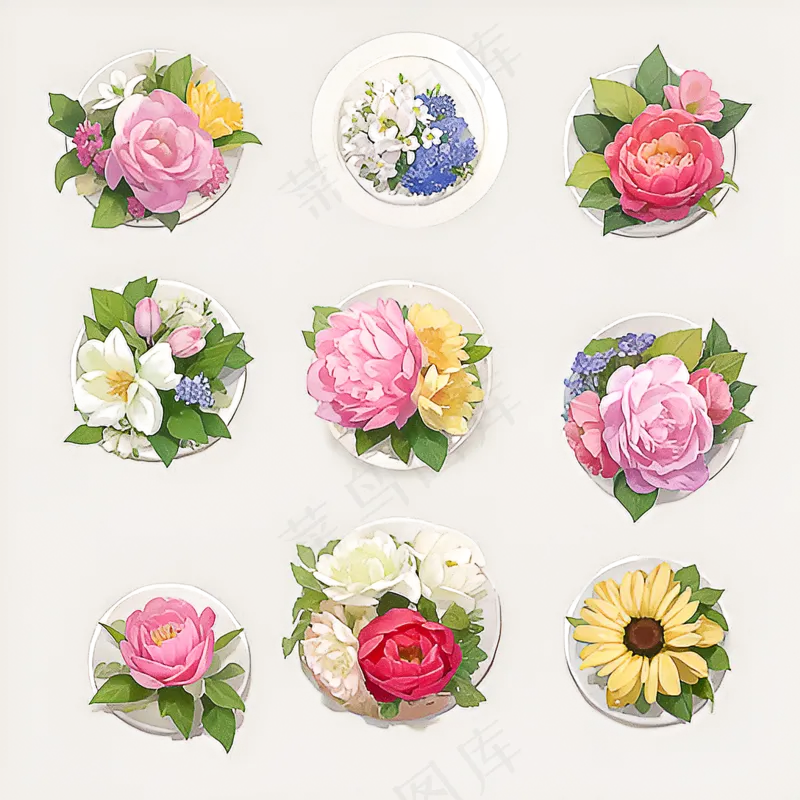 红色黄色粉色玫瑰花免抠素材203