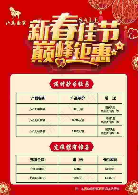 买赠钜惠  新春佳节海报 春节海报 喜庆海报 巅峰钜惠 海报psd模版下载
