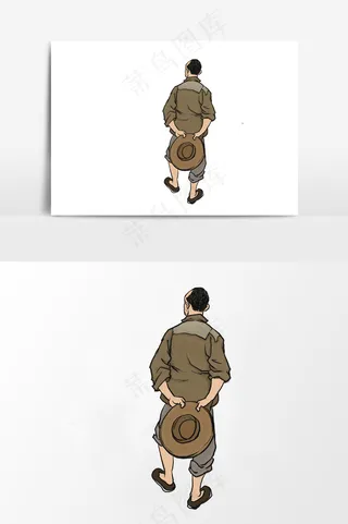 插画丨国风人物丨劳动者012丨PPT插图