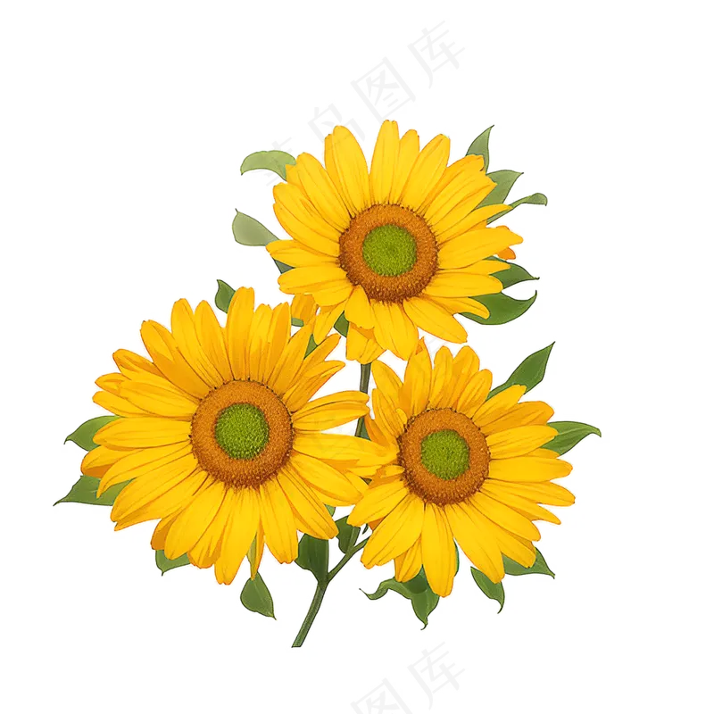 黄色向日葵花朵免抠素材48