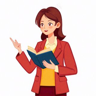 教书教师老师卡通人物插画免抠