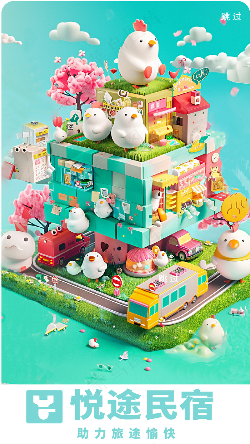 礼物app闪屏页ai矢量模版下载