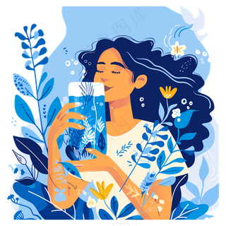 免抠世界水日插画