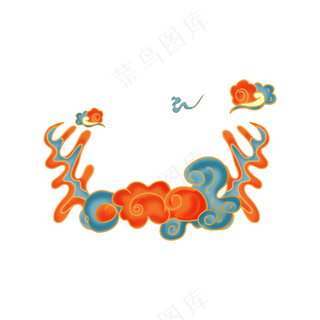 国潮敦煌云纹祥云插画免扣素材 (46)