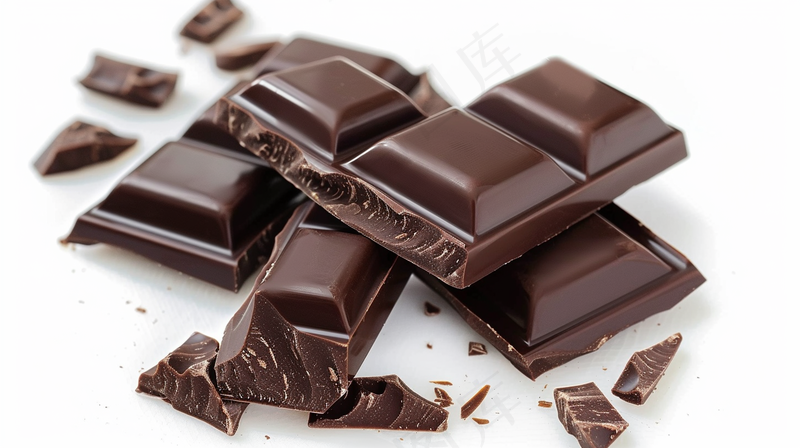 巧克力白色背景 摄影图