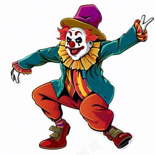 小丑愚人节搞怪人物卡通插画免抠