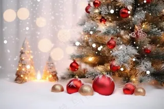 圣诞浪漫温馨蜡烛背景