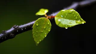 春天大树抽新芽嫩叶树枝立春摄影图