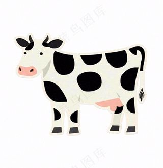 奶牛动物牲畜卡通插画免抠