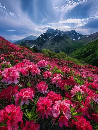 山坡上的红杜鹃