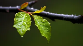 春天大树抽新芽嫩叶树枝立春摄影图