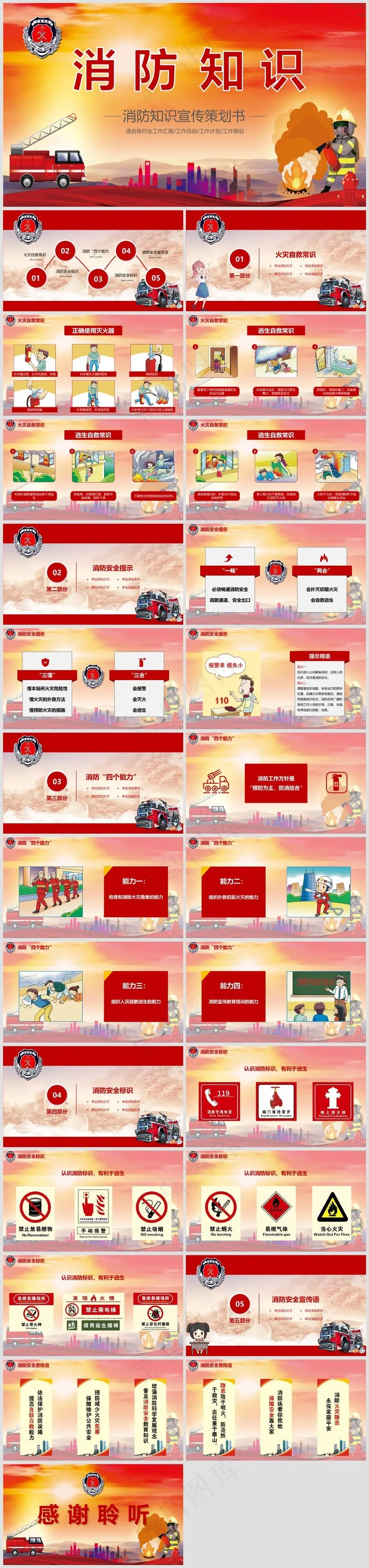 企业培训丨员工教育丨校园培训丨消防安全丨PPT模板005
