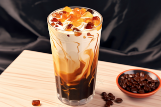 焦糖珍珠奶茶波霸奶茶夏日冰镇饮料摄影图