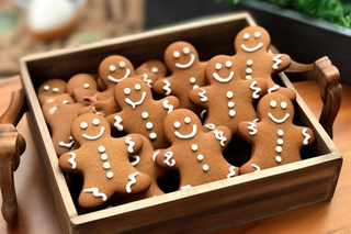 姜饼人圣诞饼干甜点摄影图
