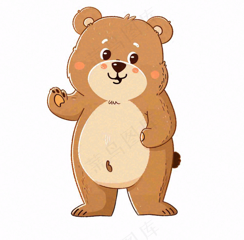 卡通熊棕熊动物可爱插画免抠