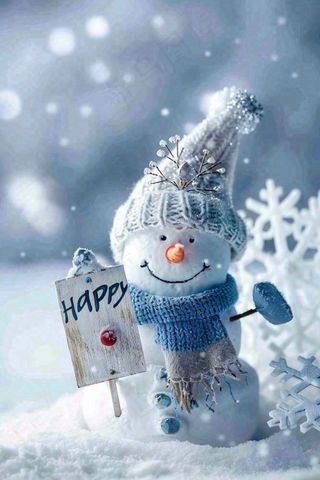 冬天白雪世界可爱雪人木牌欢迎唯美立冬小雪大雪冬至摄影图