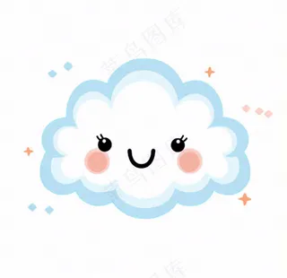 白云云朵天气卡通插画免抠