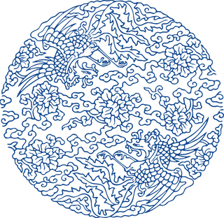古代青花瓷图案花纹中国风图案祥云纹理传统图腾PNG免扣素材
