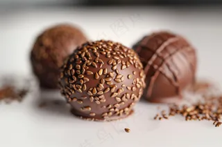 巧克力球甜食摄影图