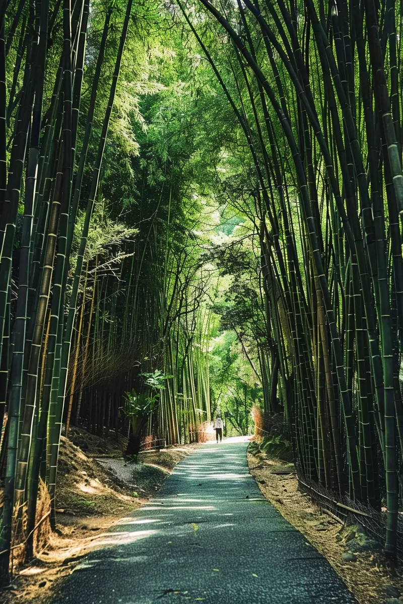 竹林里小路摄影图(2688x4032)