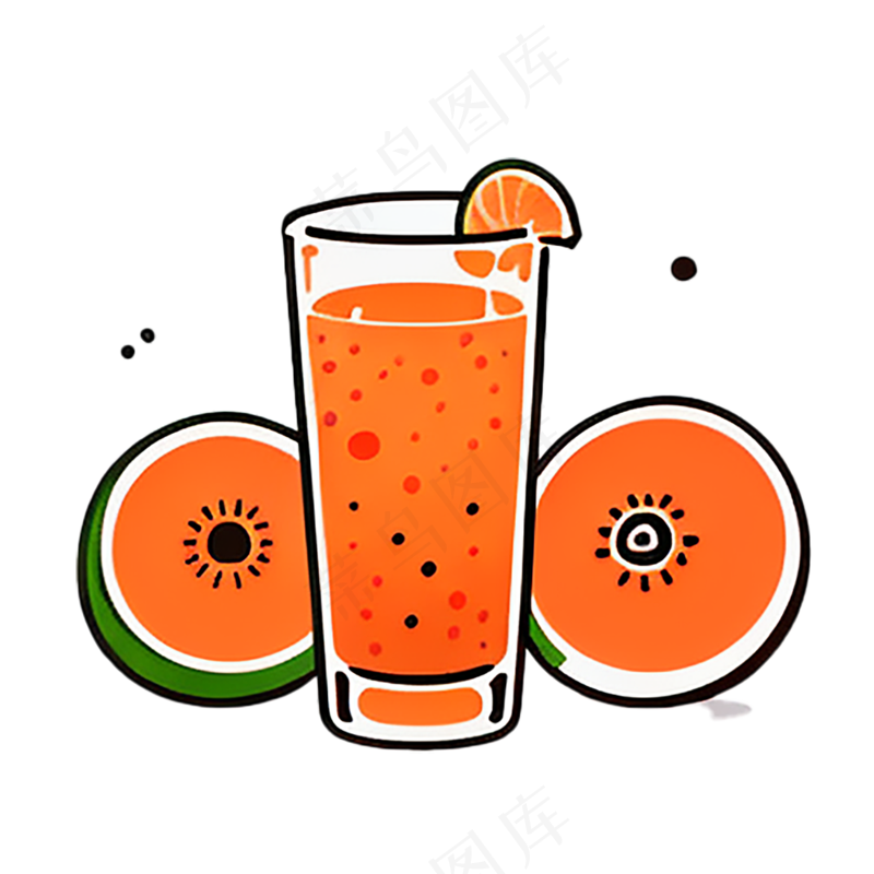 果汁水果简笔画简约食物冷饮
