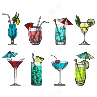 免抠多种规格酒杯