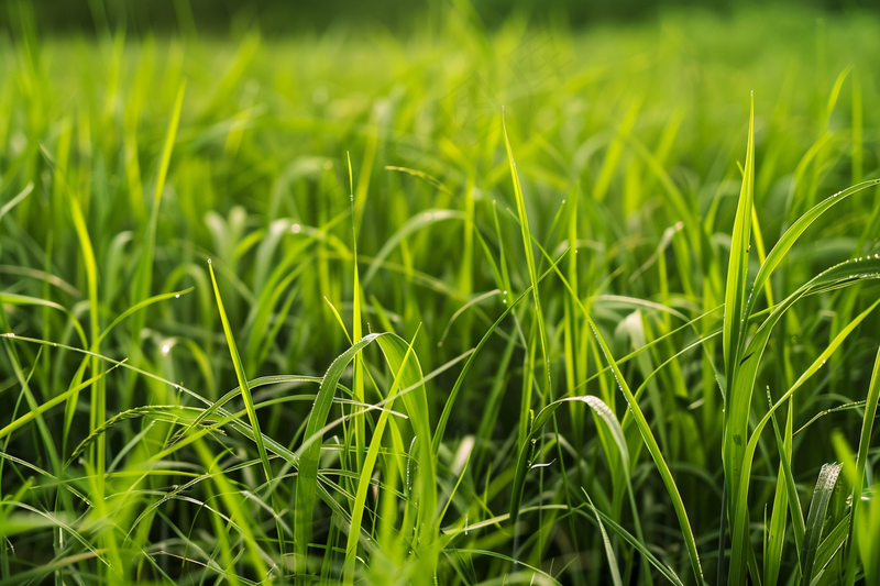 水稻苗绿色嫩枝摄影图