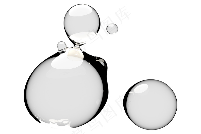 透明水滴白色背景6图片素材