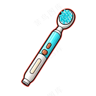 卡通手绘电动牙刷线条插画矢量装饰元素