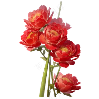 红色海棠花写实手绘练习作品10