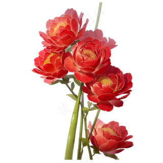 红色海棠花写实手绘练习作品10