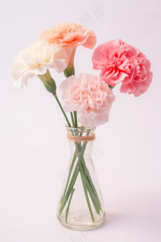 康乃馨插花花瓶摄影图