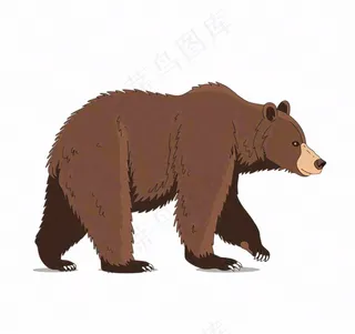 棕熊大熊动物卡通插画免抠